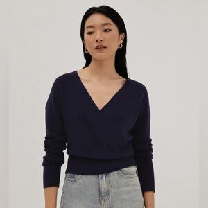 Snidel Knit Navy Wrap Sweater Japanese street wear from Shibuya Tokyo JFashion
